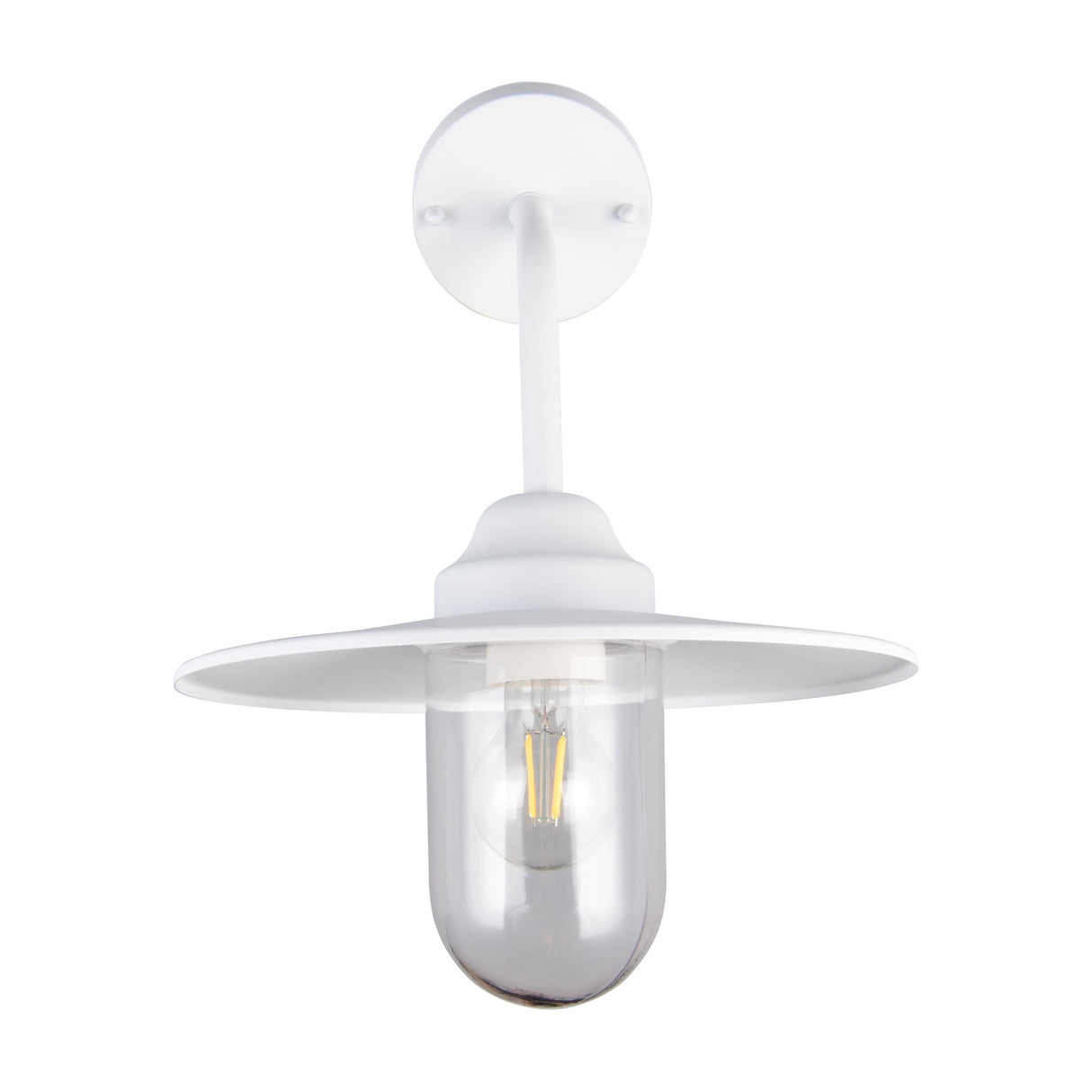 Brenta Glass Outdoor Wall Light – Matt White