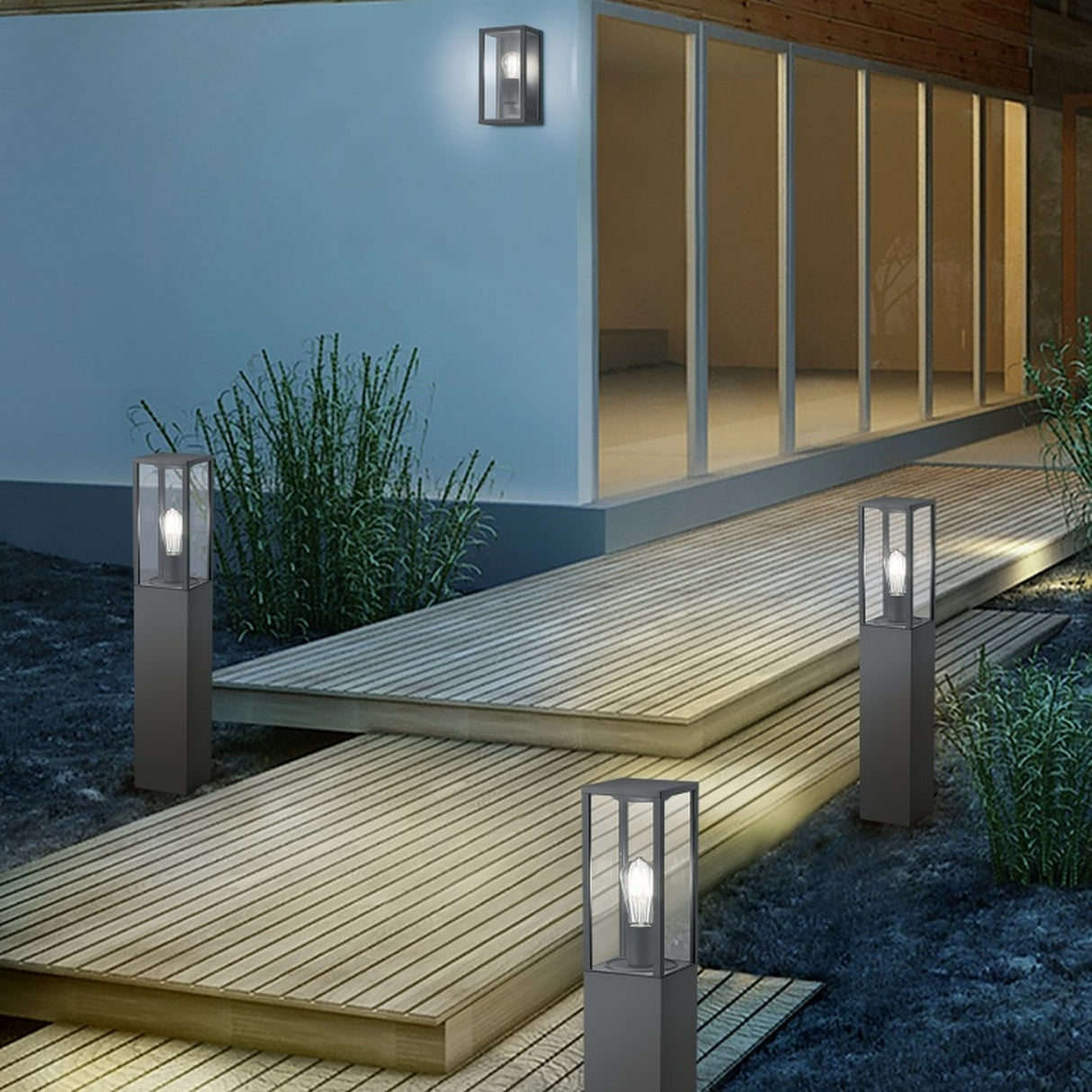 Garonne Lantern Outdoor Wall Light – Anthracite