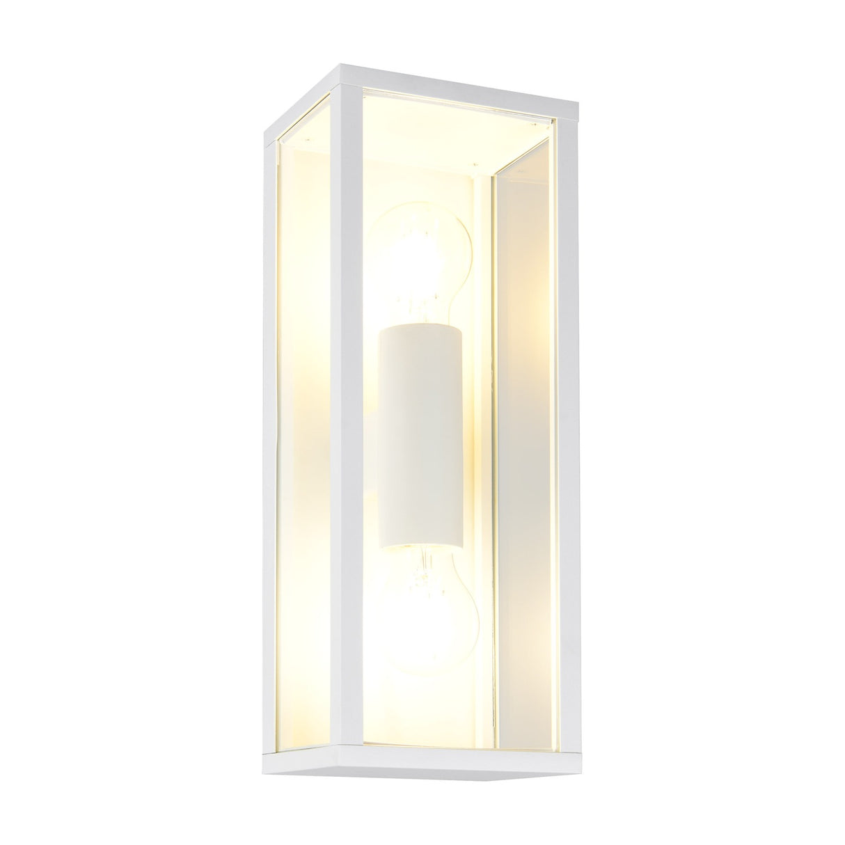 Garonne 2 Light Lantern Outdoor Wall Light – Matt White