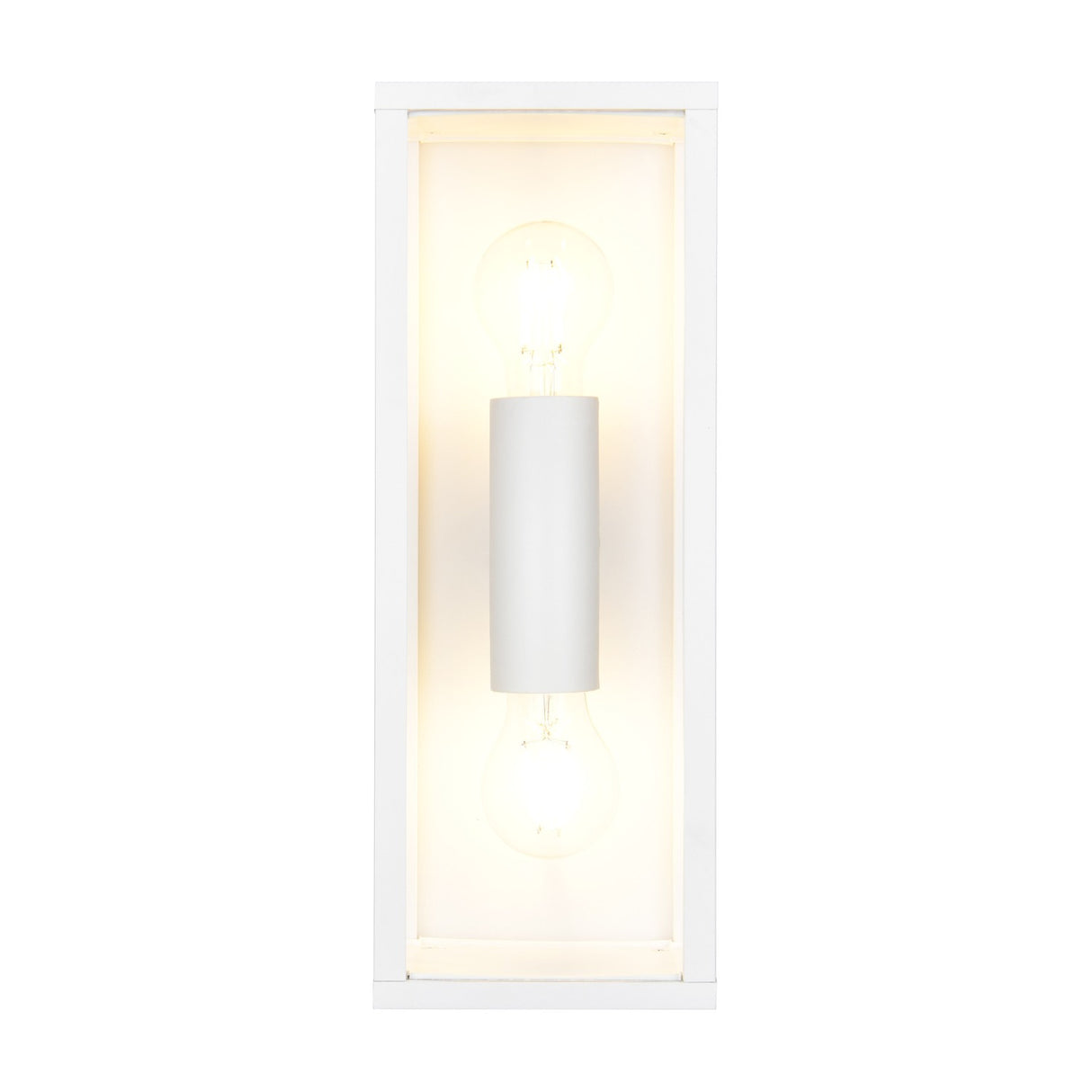 Garonne 2 Light Lantern Outdoor Wall Light – Matt White