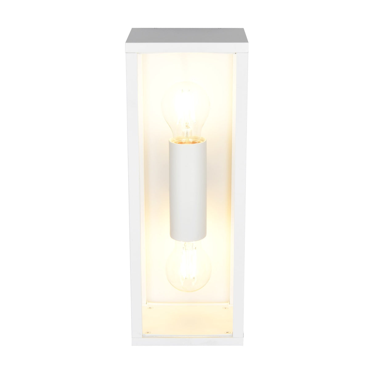 Garonne 2 Light Lantern Outdoor Wall Light – Matt White