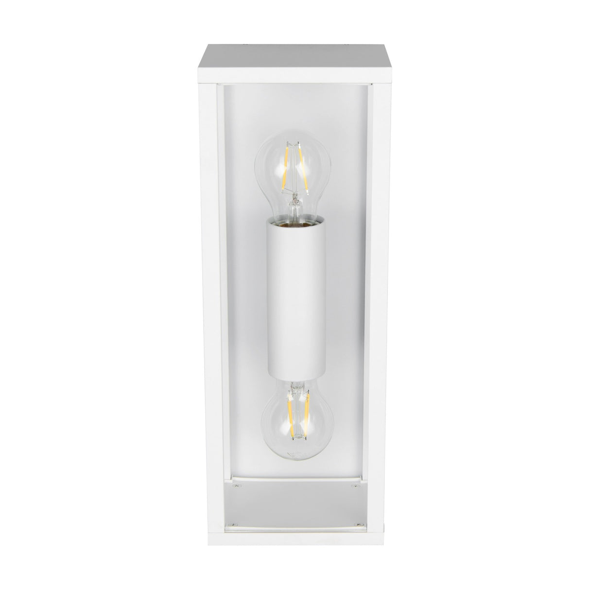 Garonne 2 Light Lantern Outdoor Wall Light – Matt White