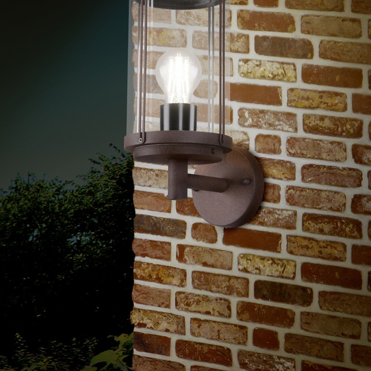 Tanaro Lantern Outdoor Wall Light – Rust