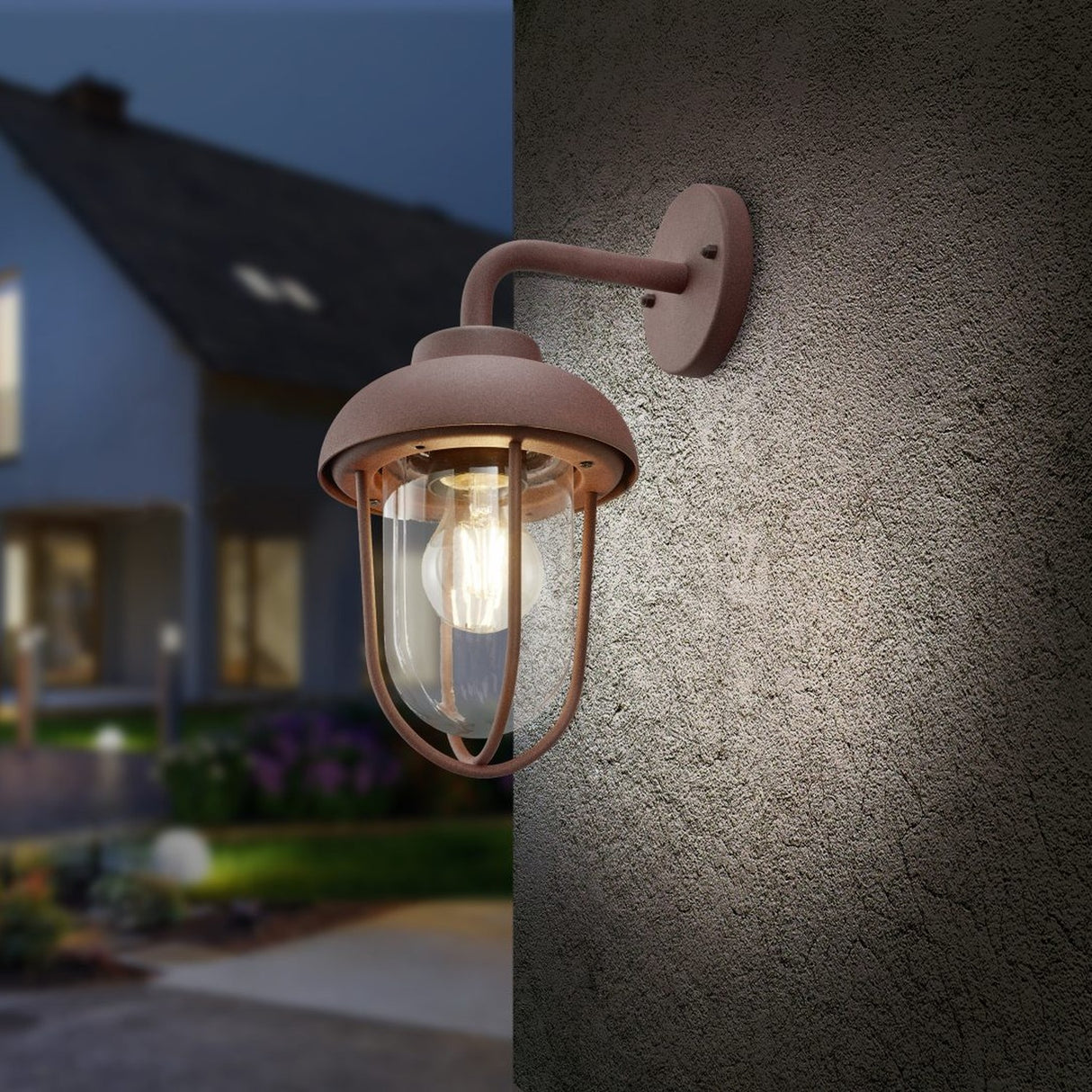 Duero Lantern Outdoor Wall Light – Rust