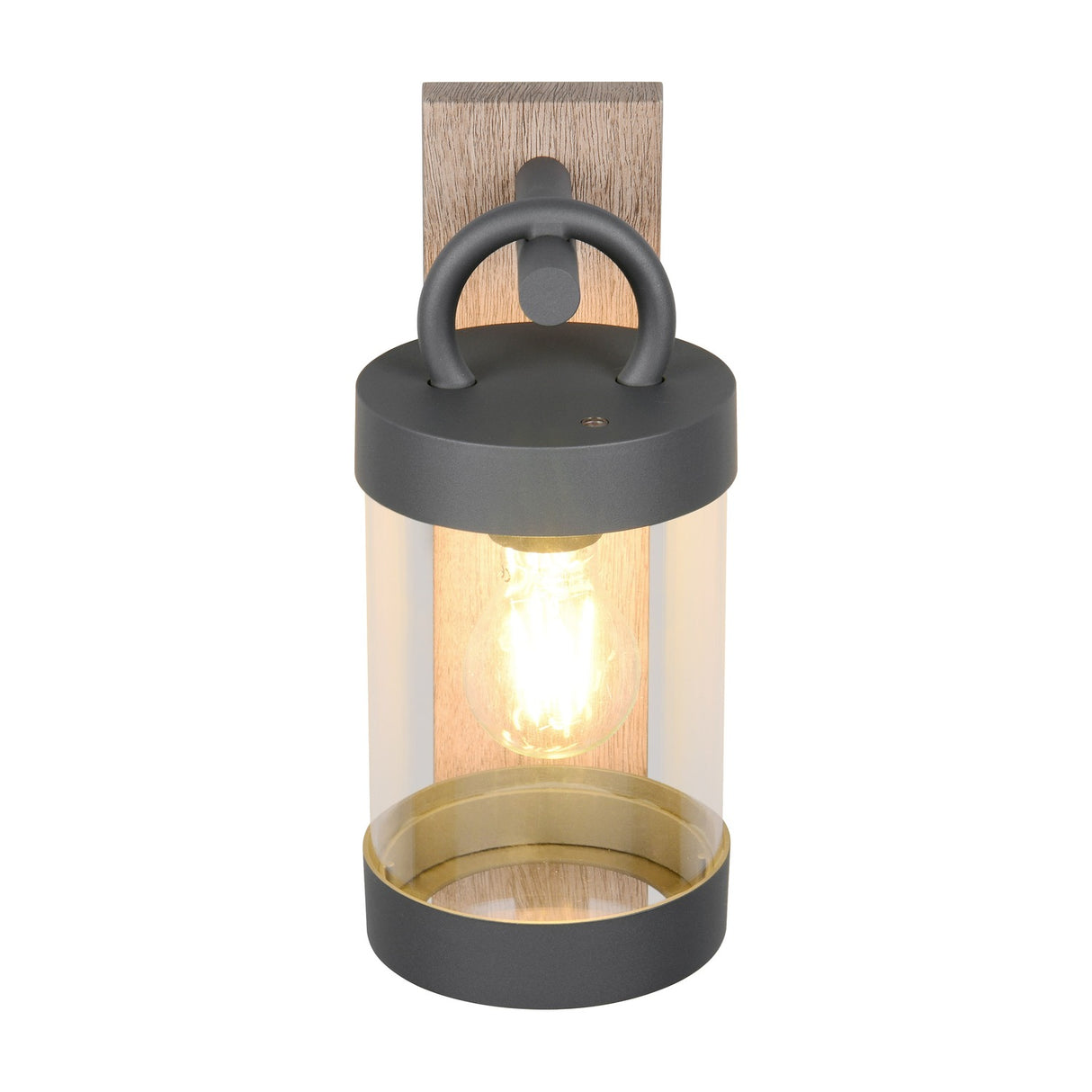 Sambesi Lantern Outdoor Wall Light – Wood Effect