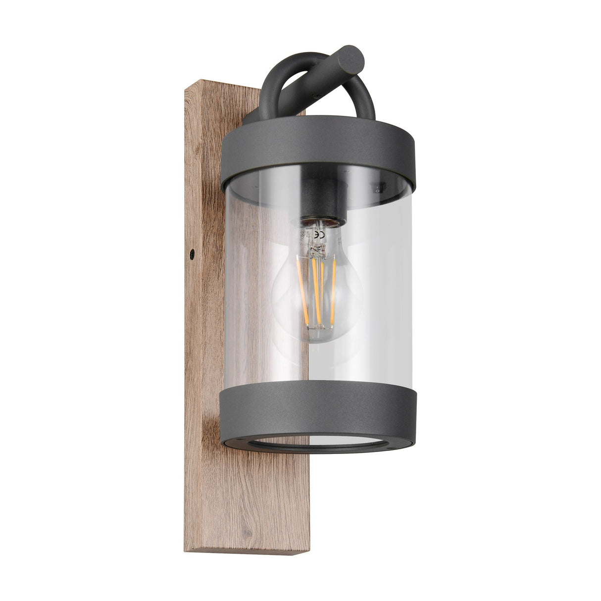 Sambesi Lantern Outdoor Wall Light – Wood Effect