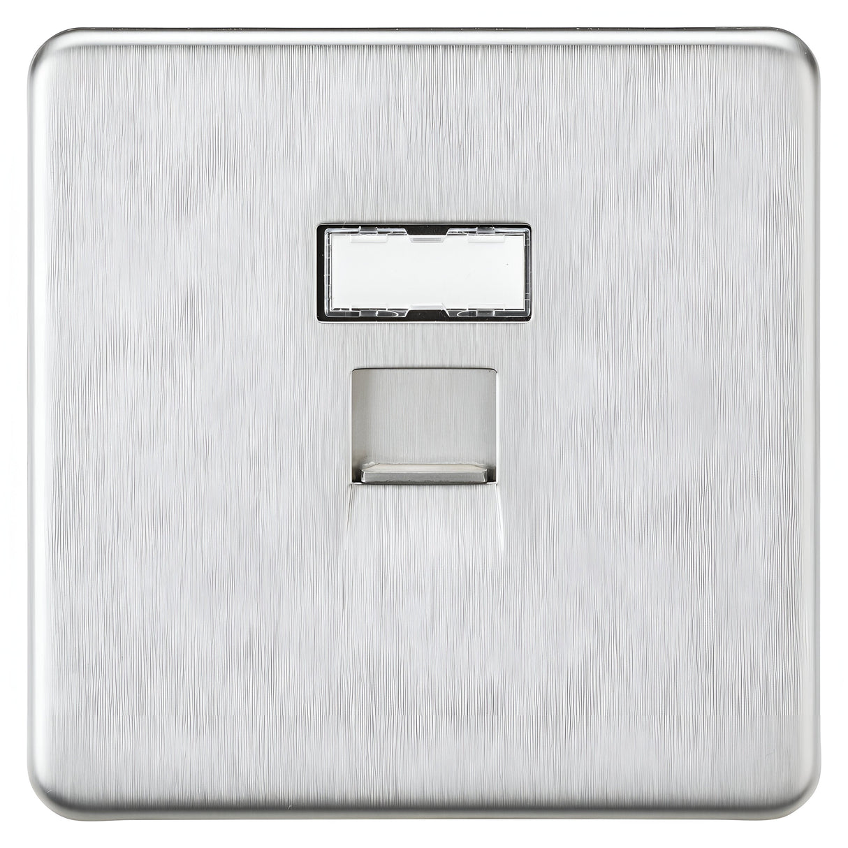 UTP CAT6a RJ45 Network Outlet - Brushed Chrome