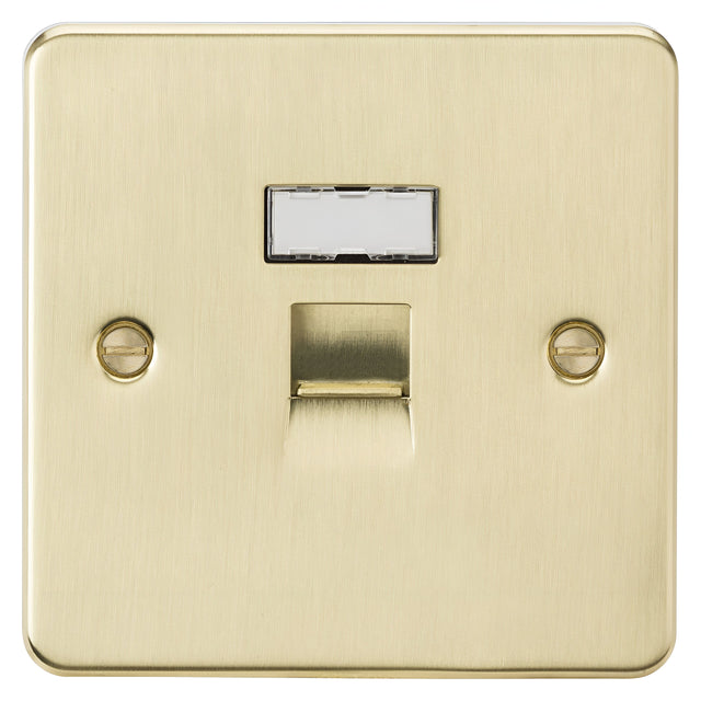 UTP CAT6a RJ45 Network Outlet - Brushed Brass