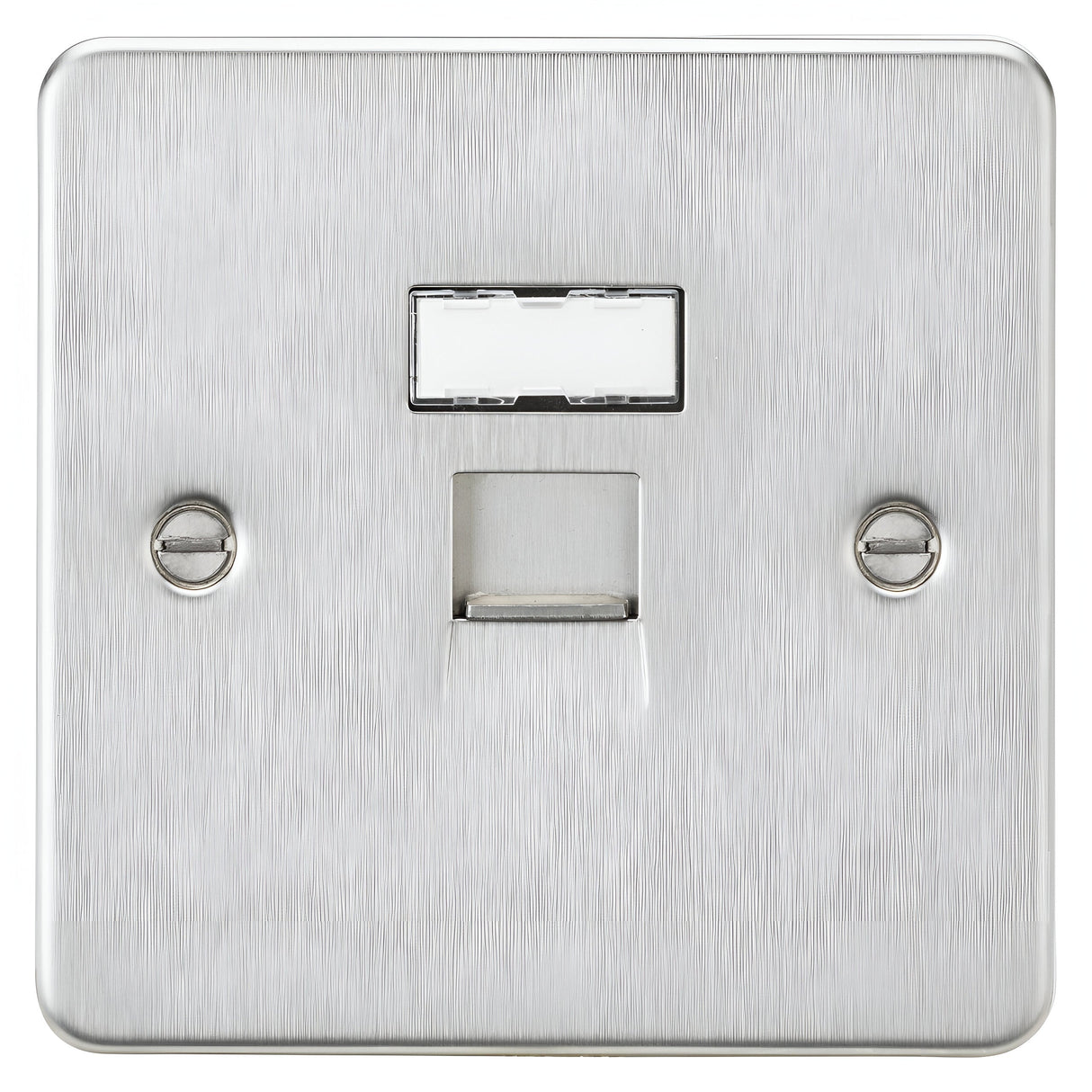 UTP CAT6a RJ45 Network Outlet - Brushed Chrome
