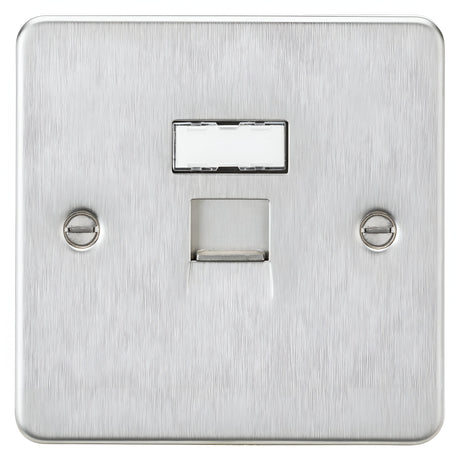 UTP CAT6a RJ45 Network Outlet - Brushed Chrome