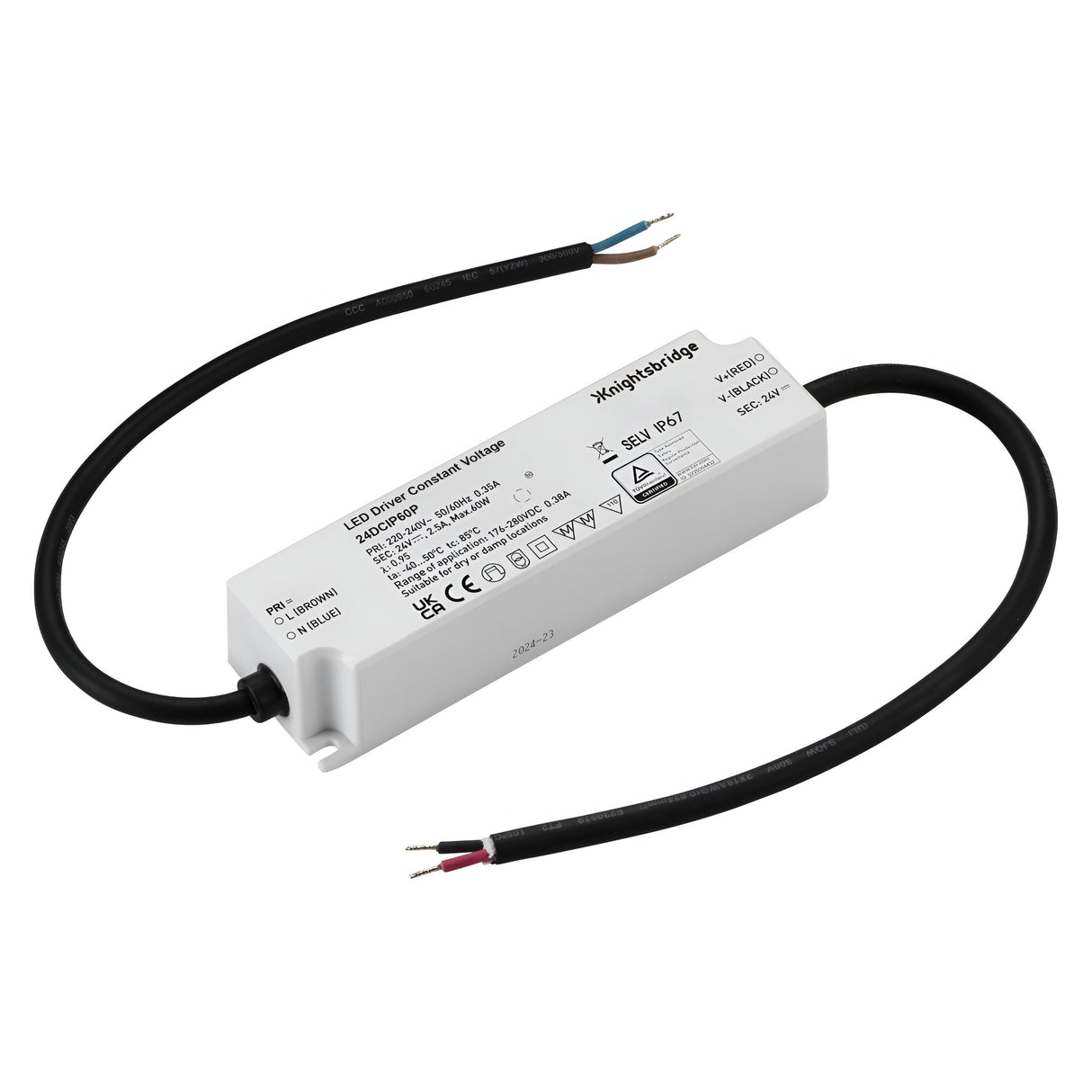 24V IP67 60W DC LED Driver - Constant Voltage