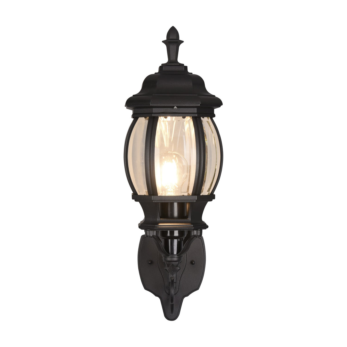 Elvo Lantern Up Outdoor Wall Light – Matt Black