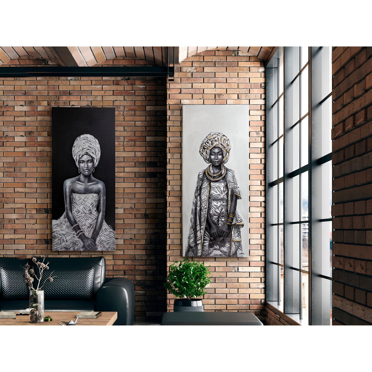 Kisai Tribal Portrait Acrylic Painting - 70x160cm