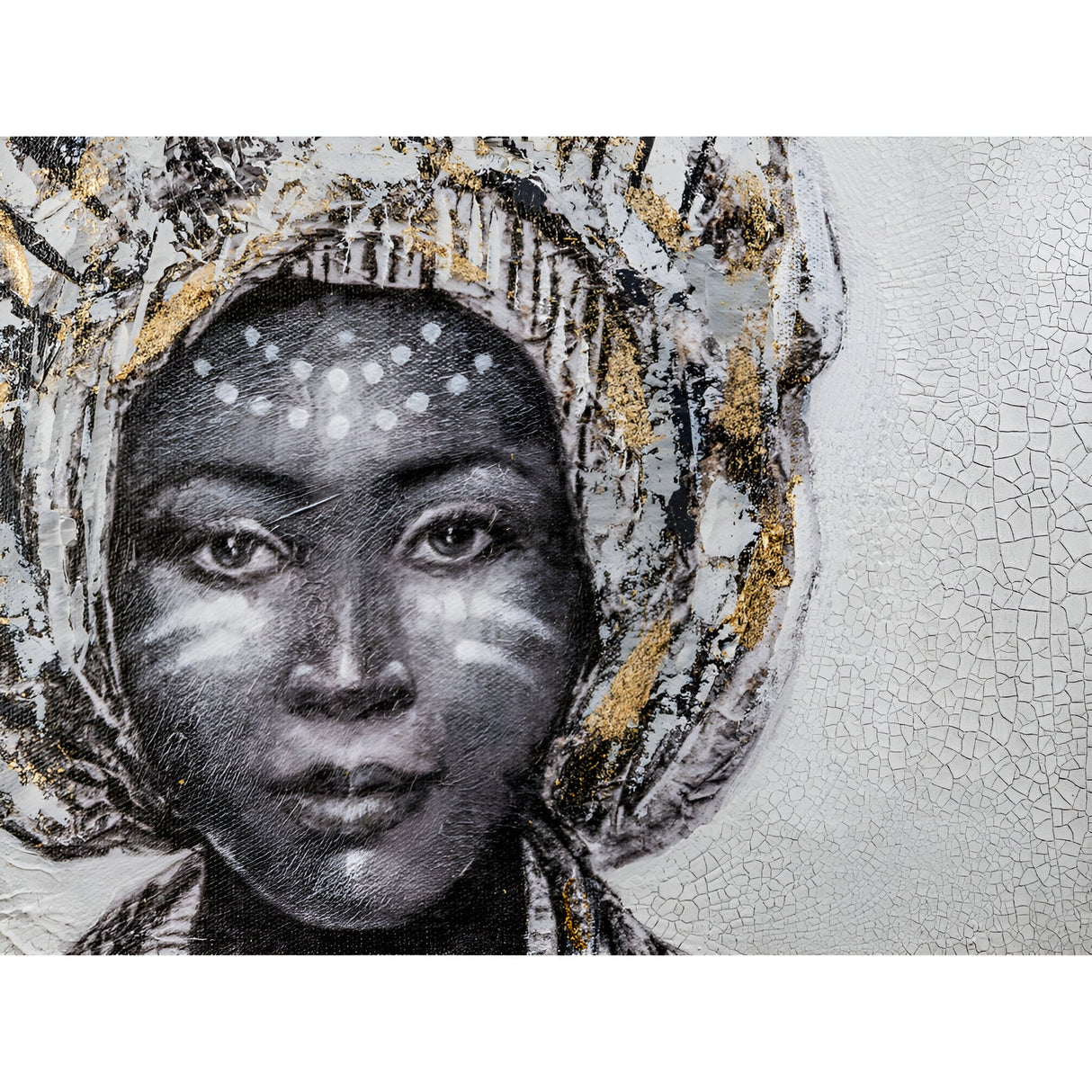 Kisai Tribal Portrait Acrylic Painting - 70x160cm