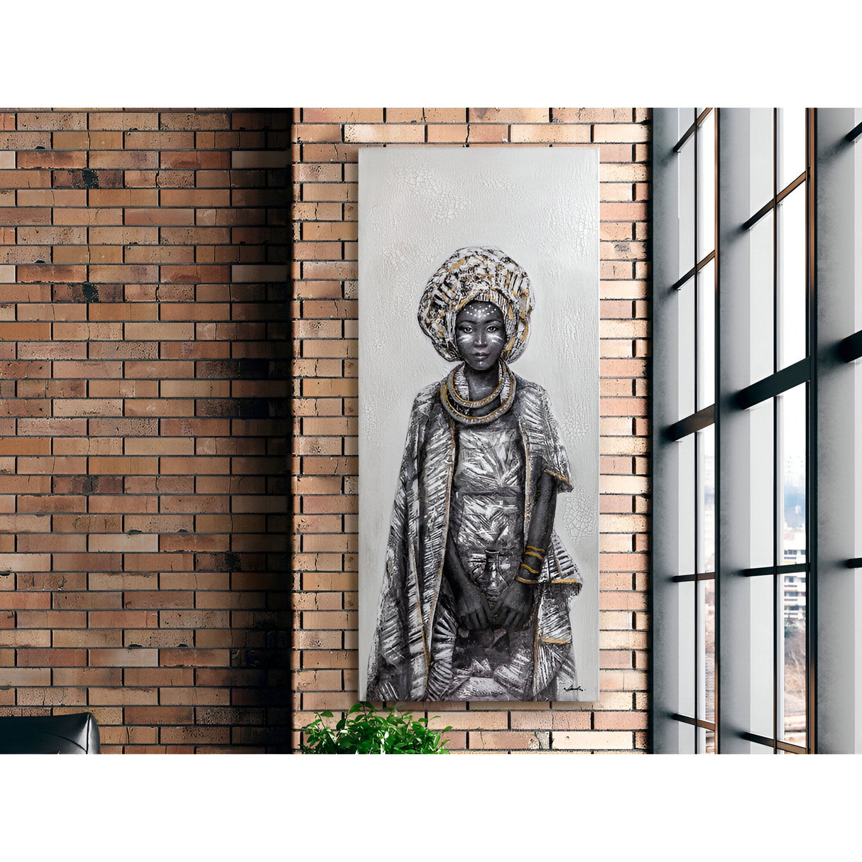 Kisai Tribal Portrait Acrylic Painting - 70x160cm