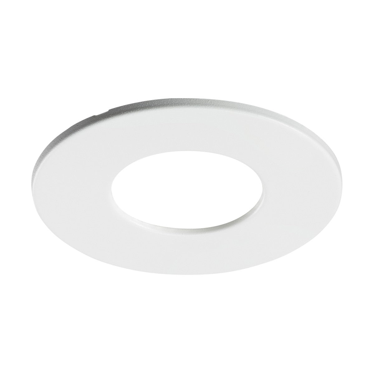 A Bezel For CFR Downlight in white, circular and flat with a hole in the center and an ABS finish, resembling a ceiling light cover or bezel trim, placed against a plain white background.