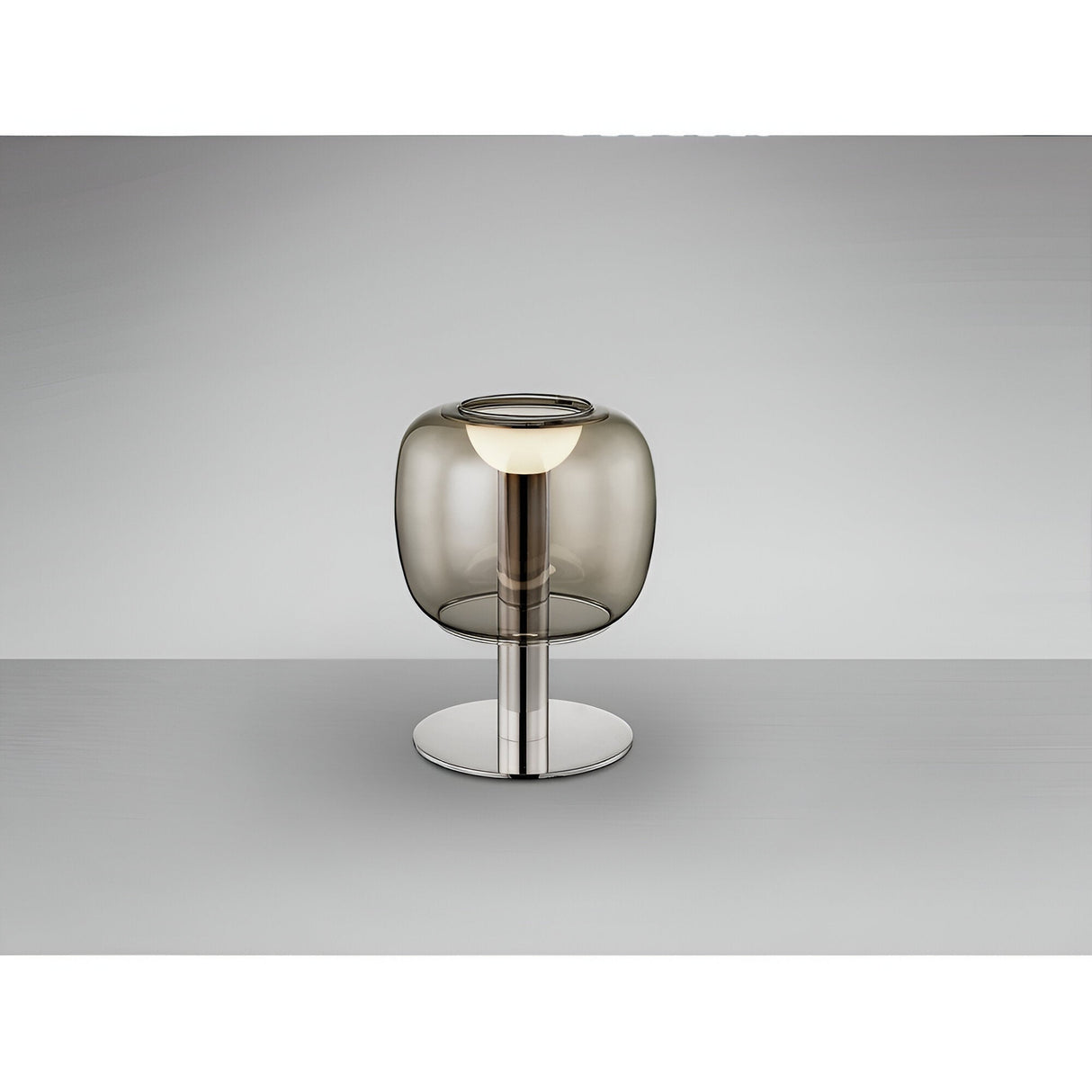 Icon LED Glass Table Lamp 5W 3000K - Chrome/Smoke