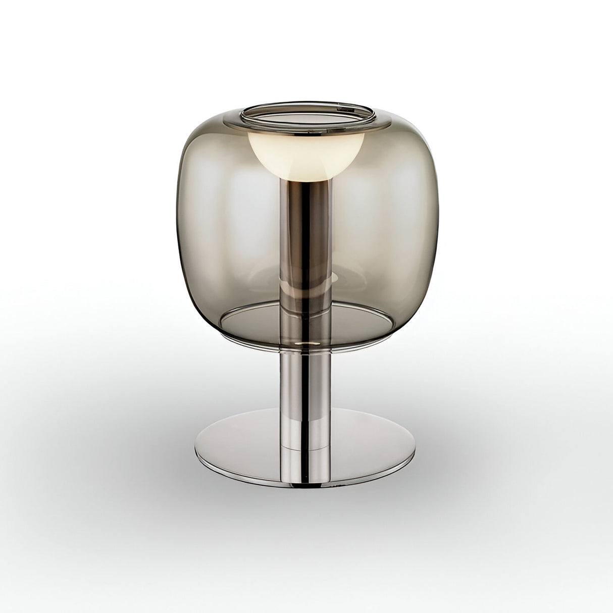 Icon LED Glass Table Lamp 5W 3000K - Chrome/Smoke