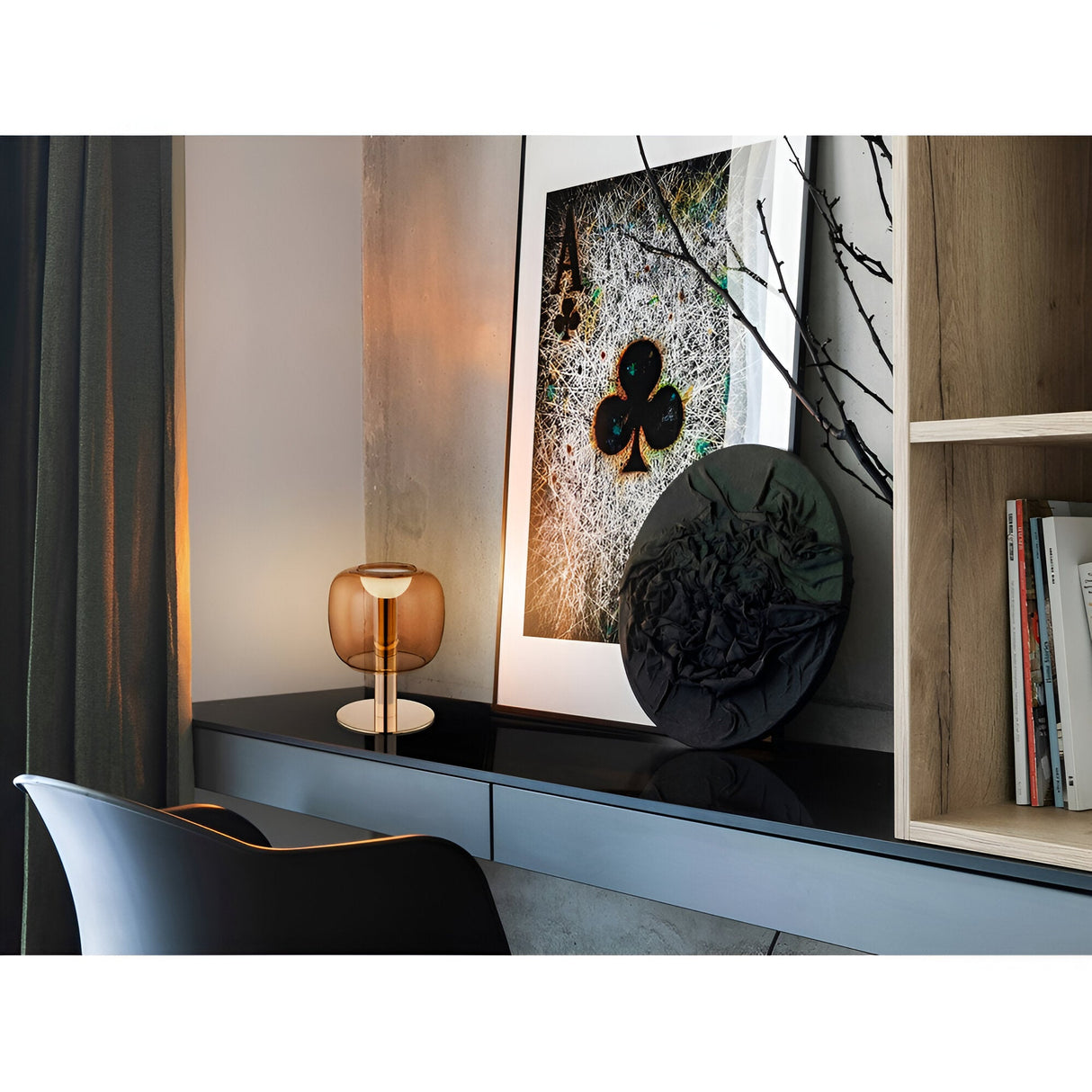 Icon LED Glass Table Lamp 5W 3000K - Amber/Gold