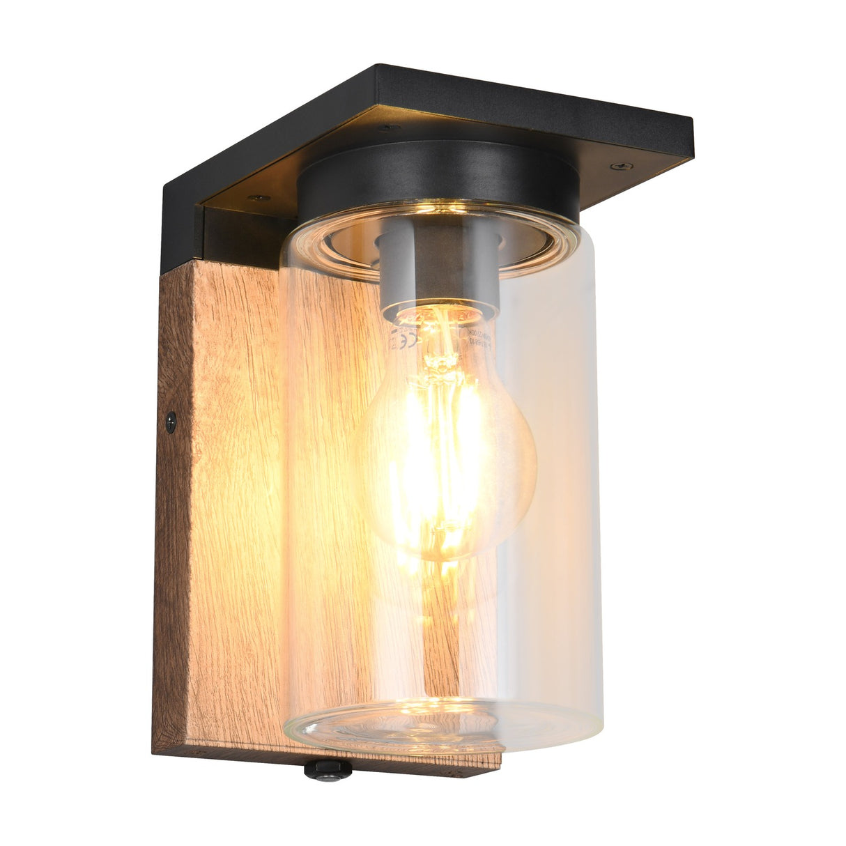 Ardila Lantern Outdoor Wall Light – Wood Effect
