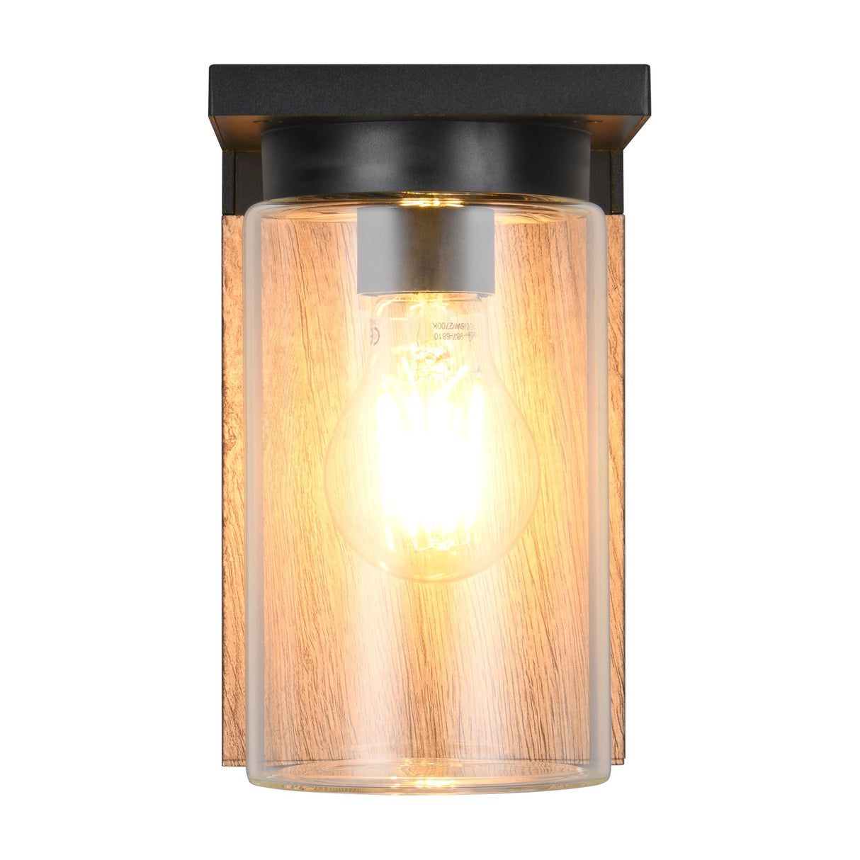 Ardila Lantern Outdoor Wall Light – Wood Effect