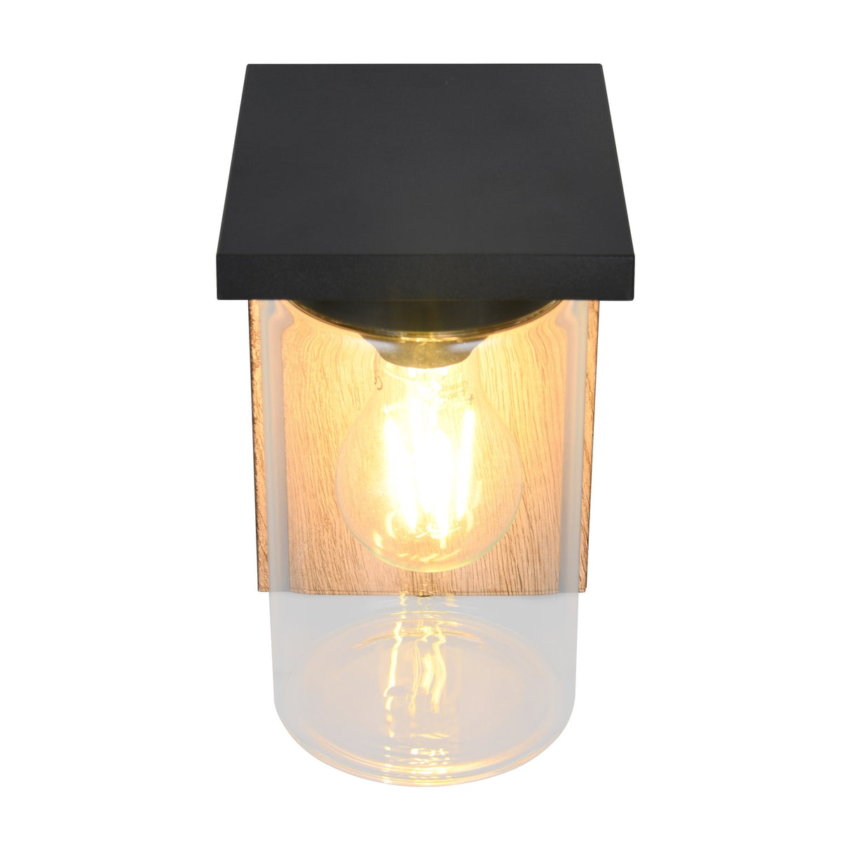 Ardila Lantern Outdoor Wall Light – Wood Effect