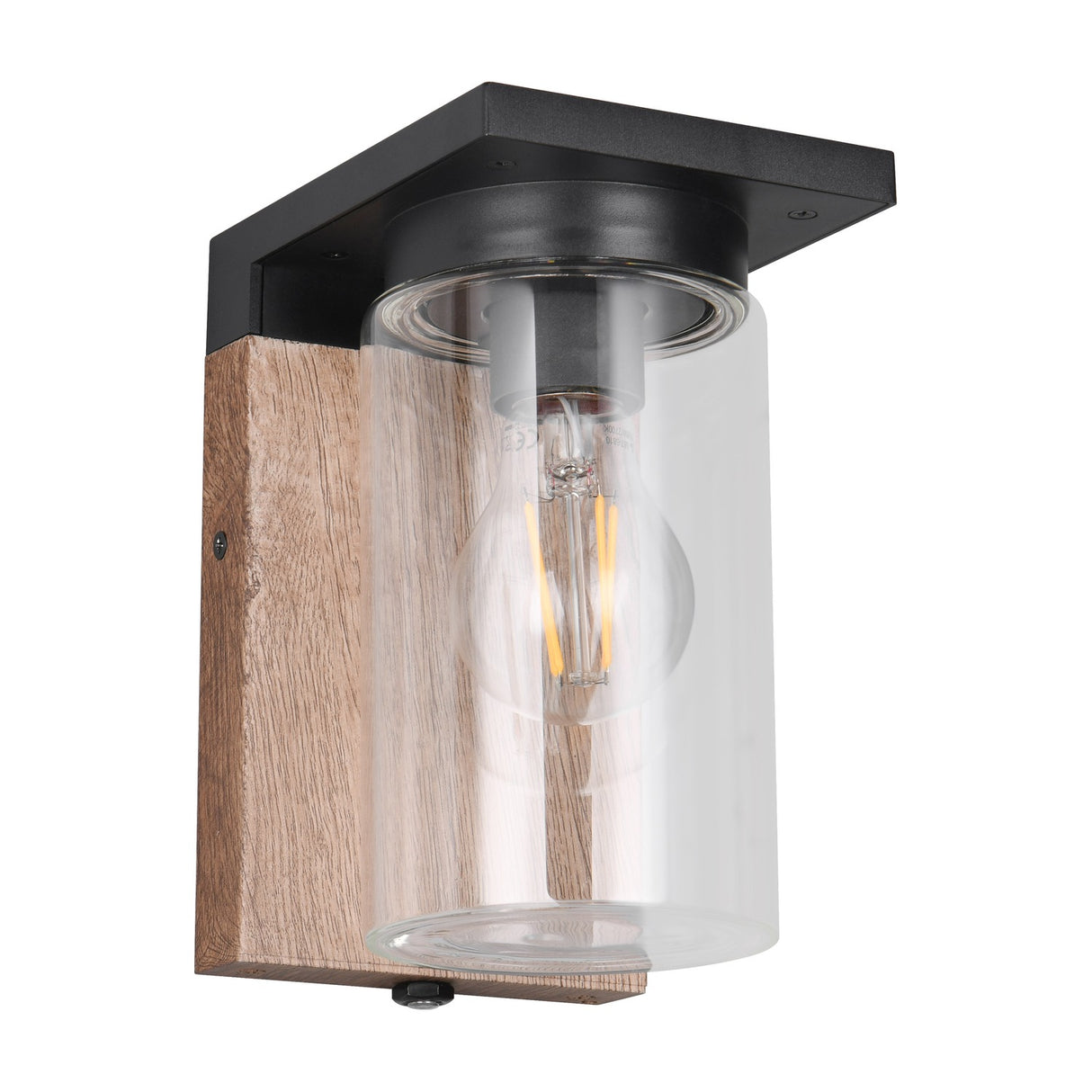 Ardila Lantern Outdoor Wall Light – Wood Effect
