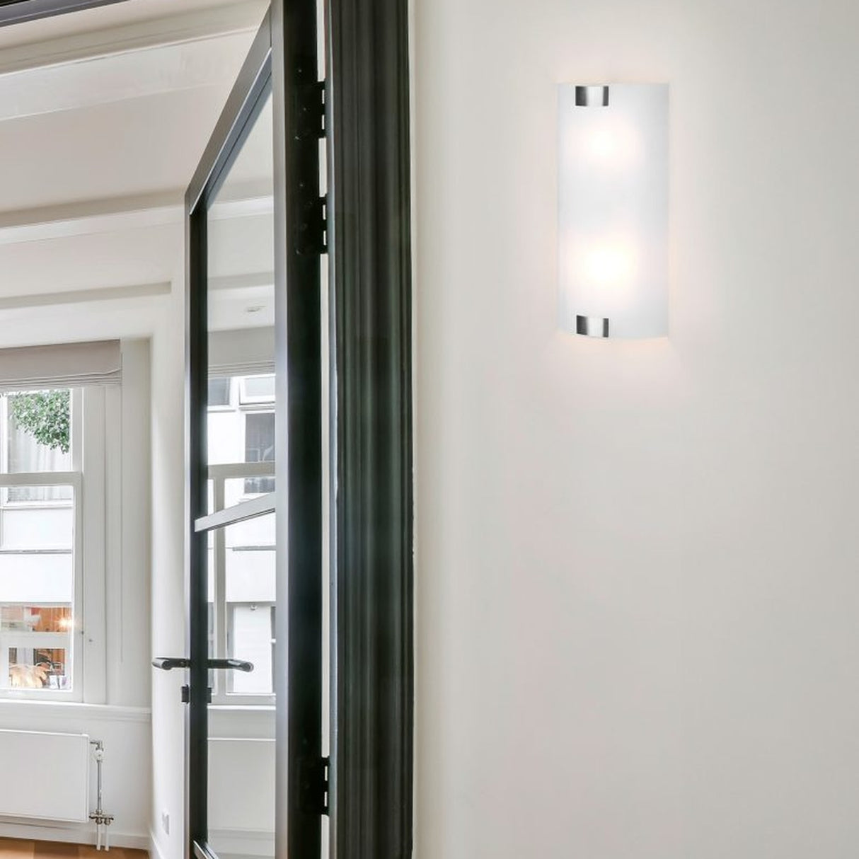 Pura 2 Light Glass Wall Light – Satin Nickel