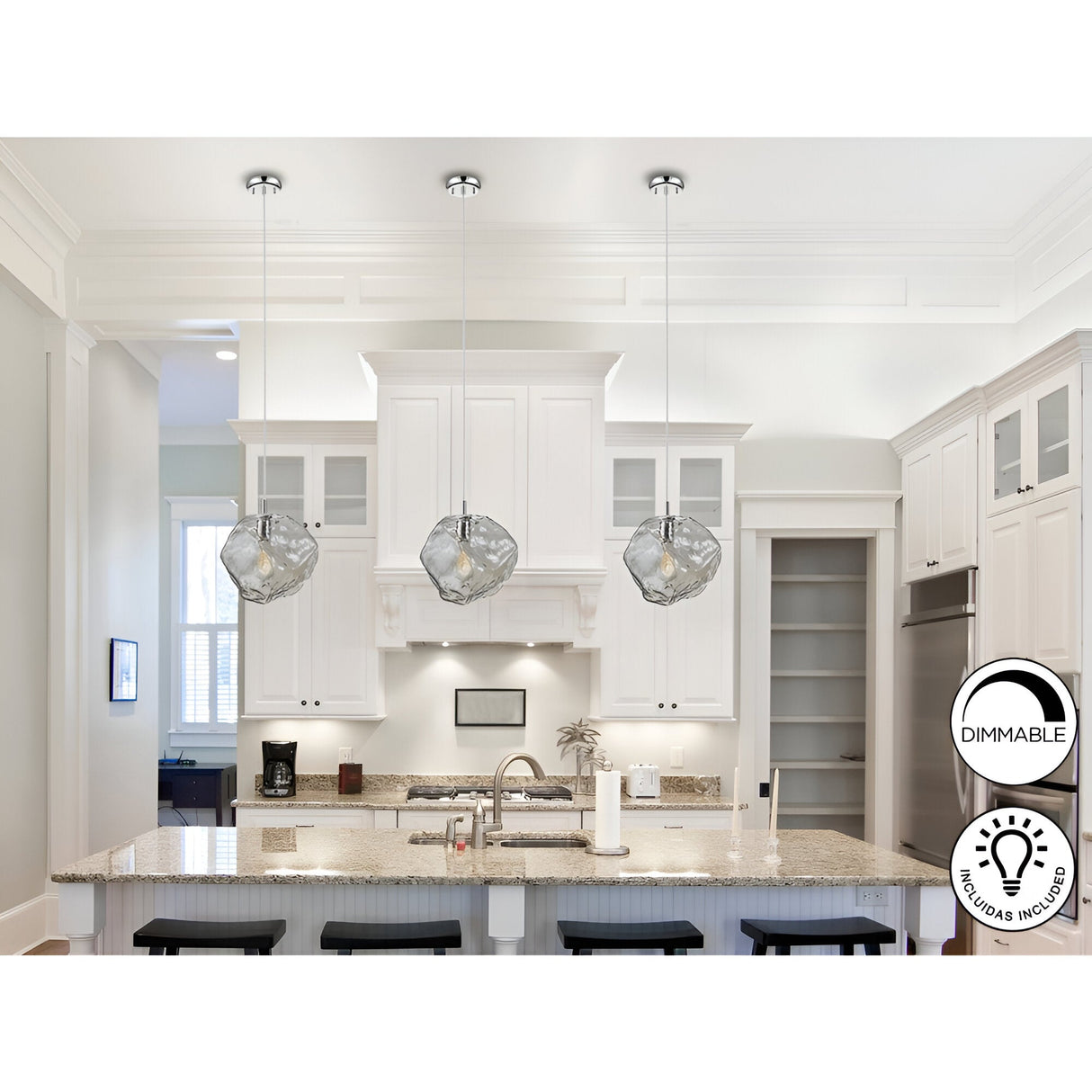 Petra 1 Light Glass Pendant - Transparent