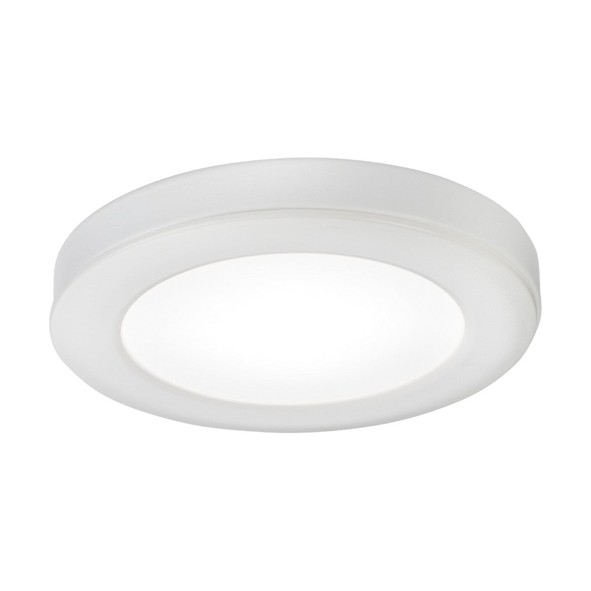 A 2.5W LED dimmable under-cabinet light with a sleek, modern design and a white cover, providing an even, cool white (4000K) illumination. This minimalist fixture is ideal for a variety of interior settings seeking soft lighting and a contemporary aesthetic.