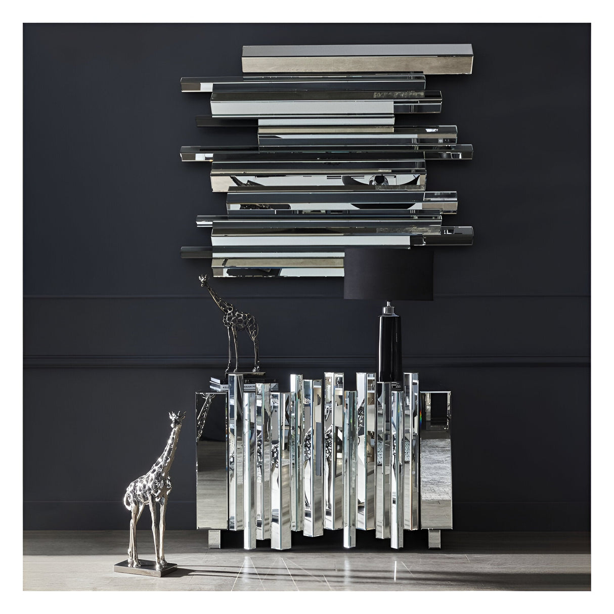 Crystalline Effect Mirror With Embossed Edges - 120x150cm