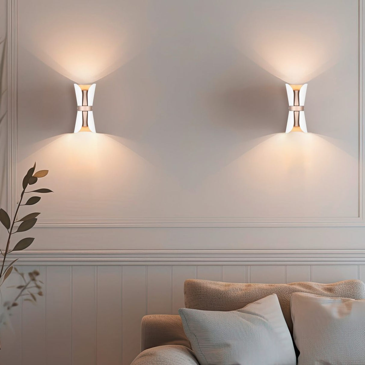 Coat 2 Light Up Down Cone Wall Light – Matt White