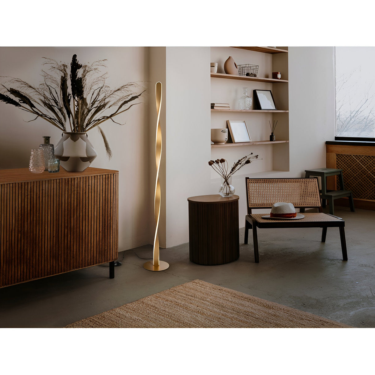 Twist LED Floor Lamp 40W 3000K - Brushed Gold