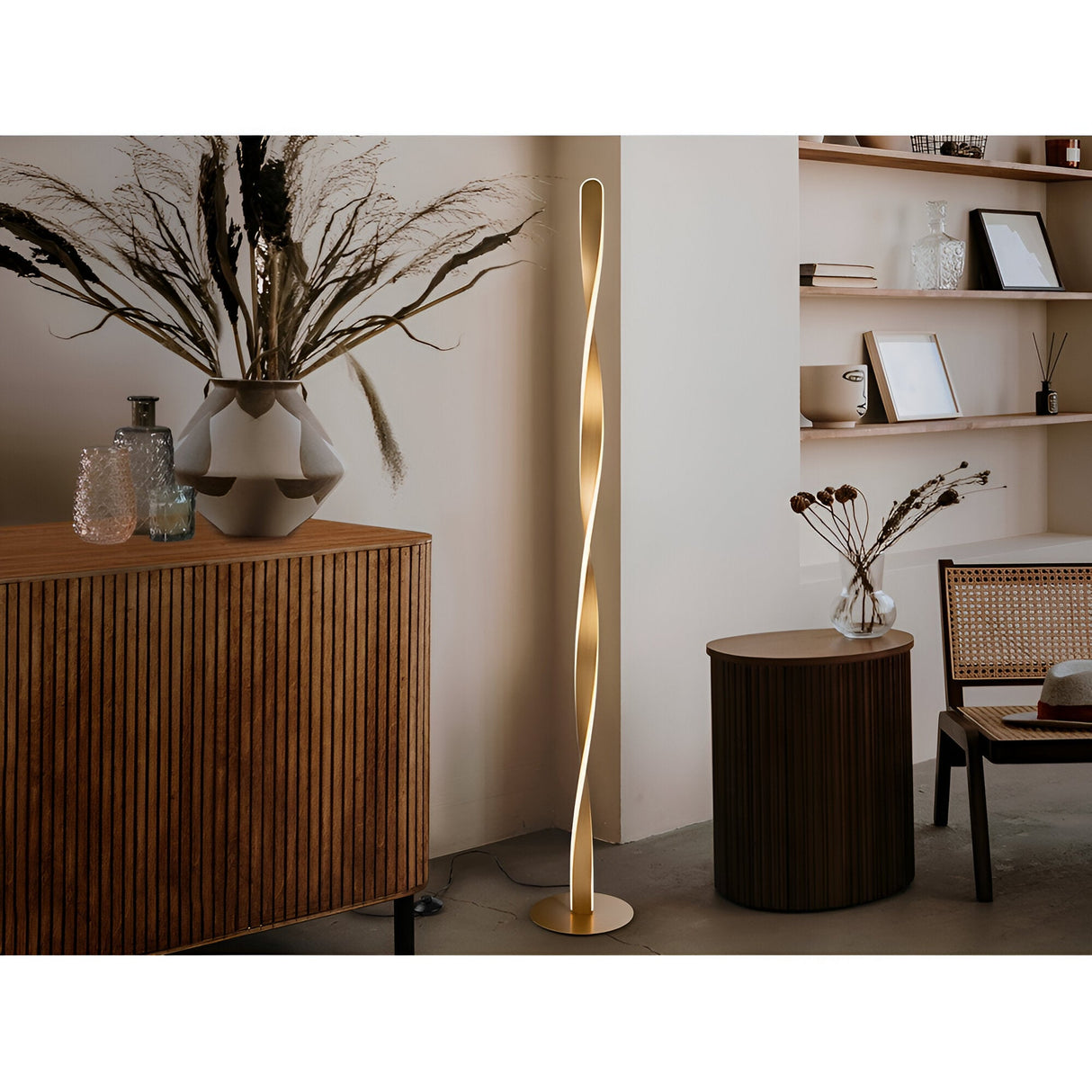 Twist LED Floor Lamp 40W 3000K - Brushed Gold