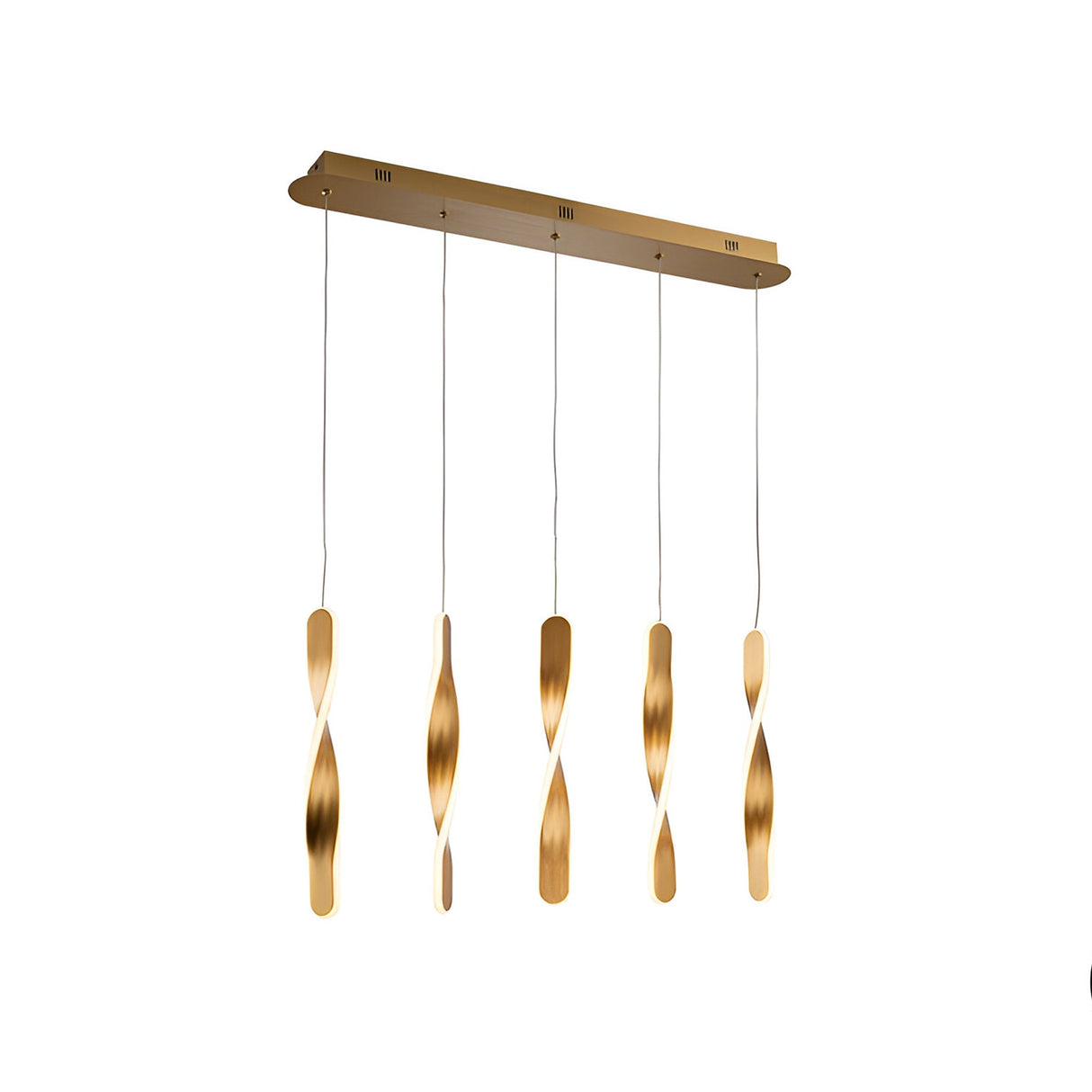 Twist 5 Light Dimmable LED Bar Pendant 50W 3000K - Gold