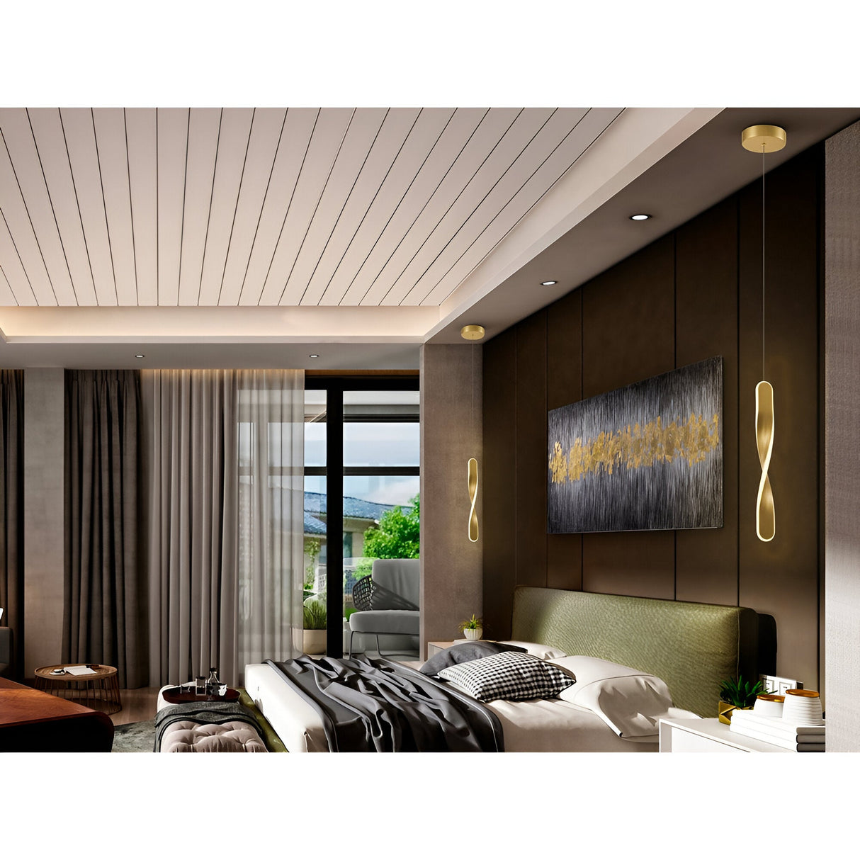 Twist LED Pendant Light 11W 3000K - Brushed Gold