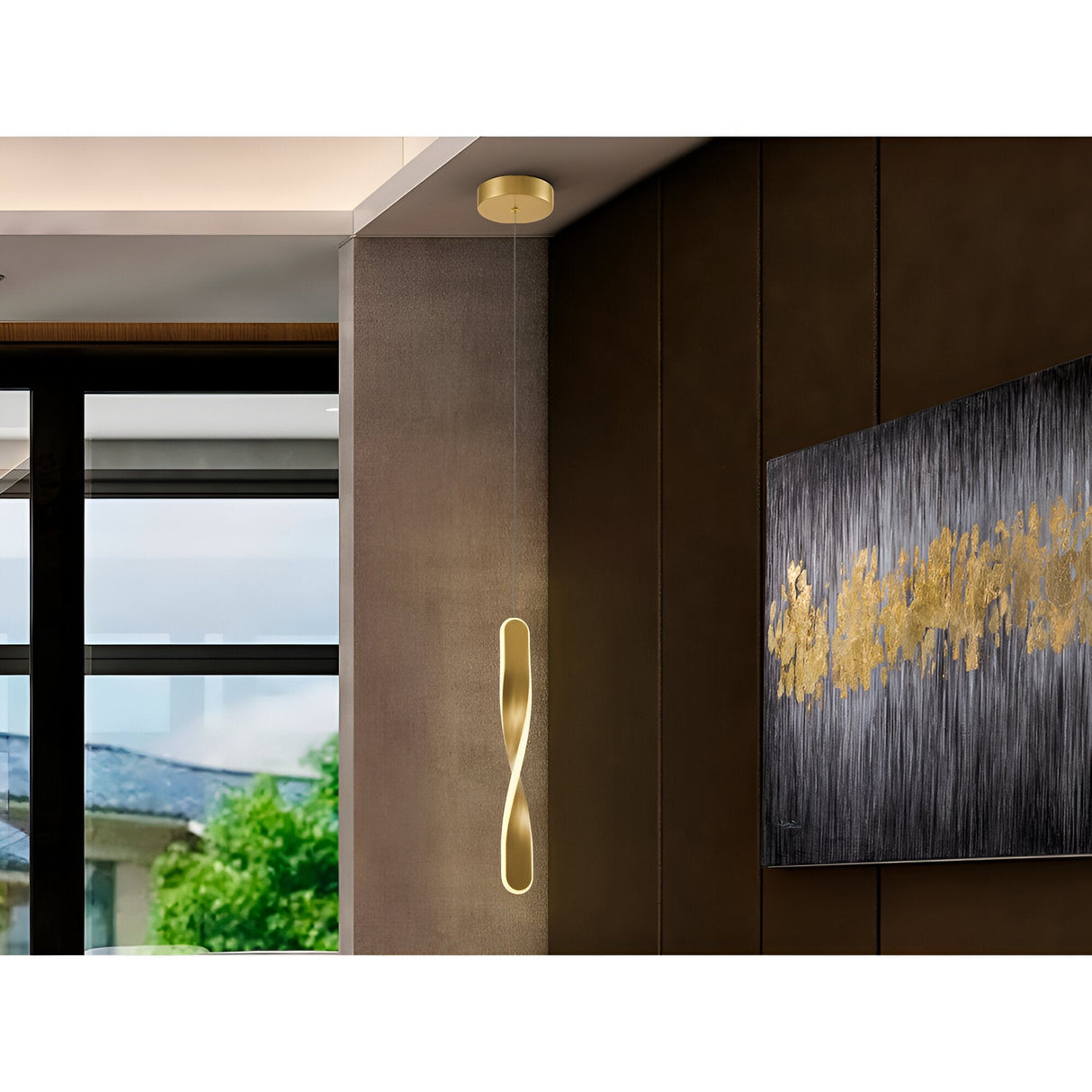 Twist LED Pendant Light 11W 3000K - Brushed Gold