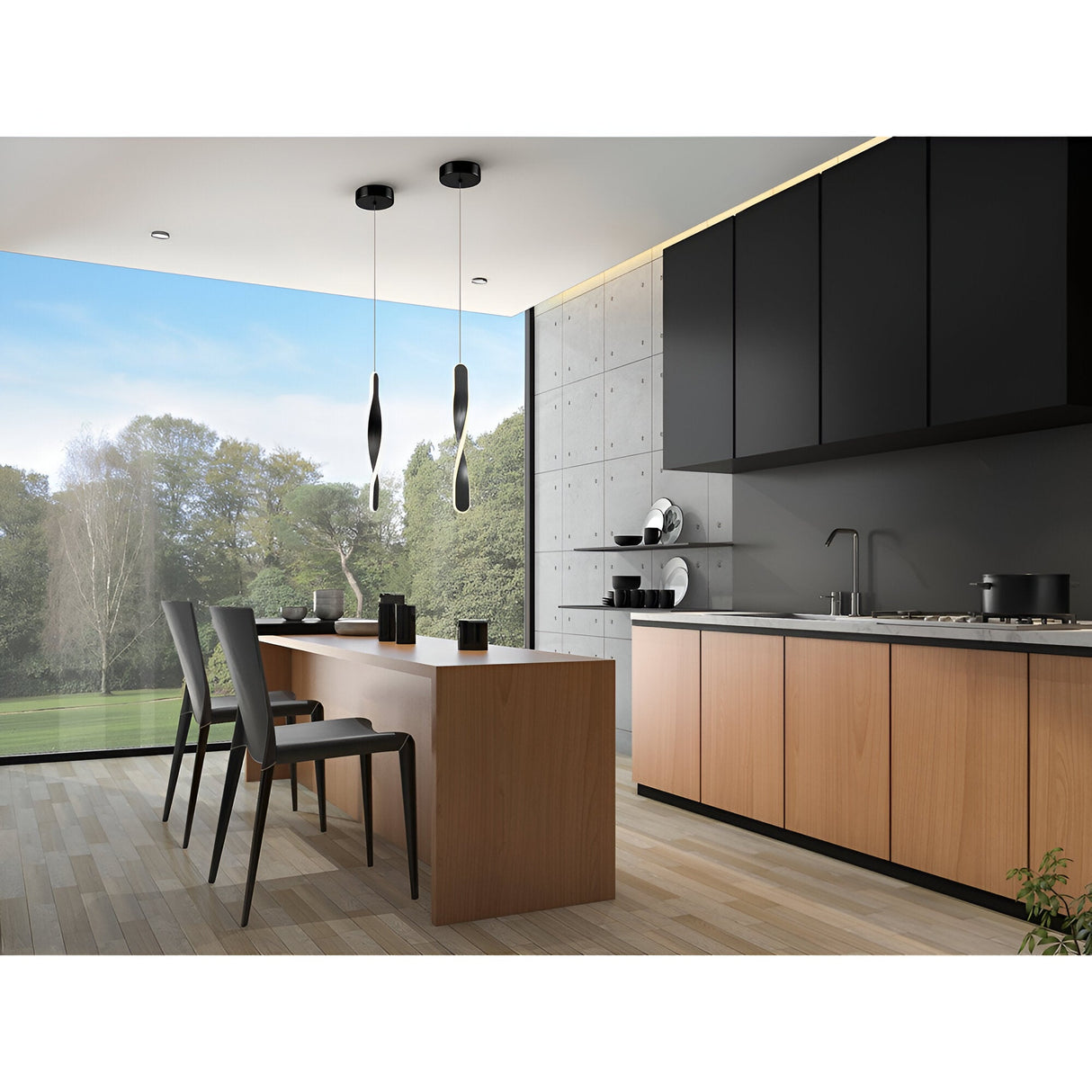 Twist LED Pendant Light 11W 3000K - Matte Black