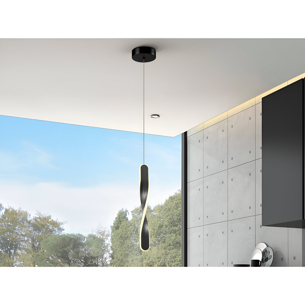 Twist LED Pendant Light 11W 3000K - Matte Black