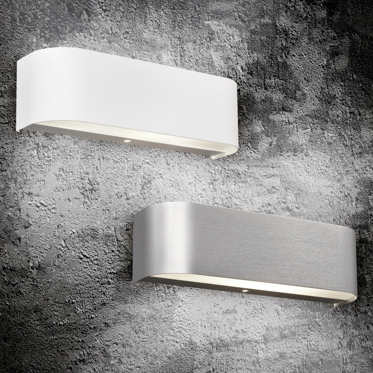 Adriano LED Up Down Glass Wall Light – Brushed Aluminium