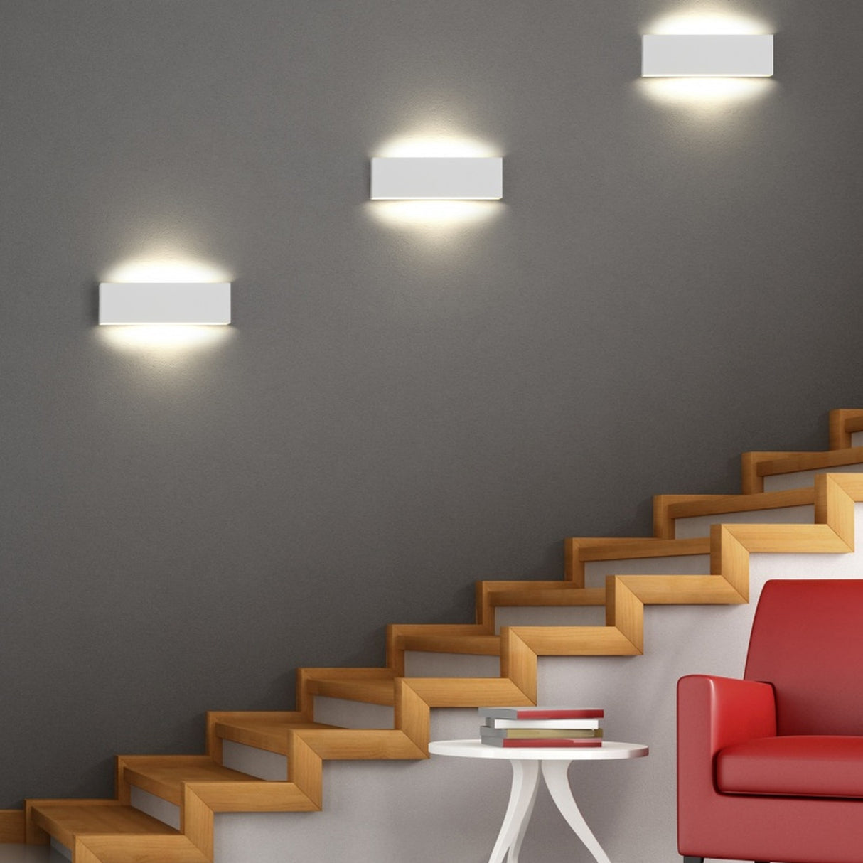 Concha LED Up Down Panel Wall Light – Matt White