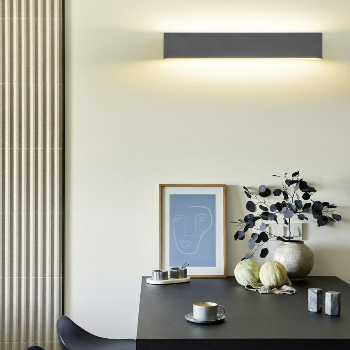 Concha LED Up Down Grey Wall Light – Anthracite