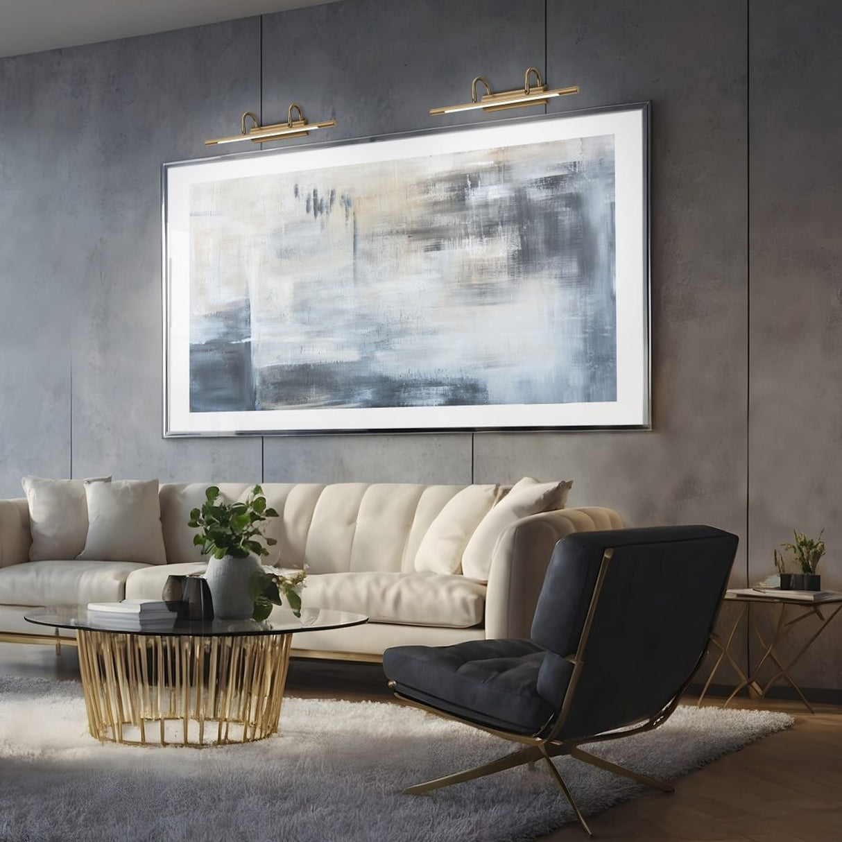 Cuadro LED Linear Wall Light – Antique Brass