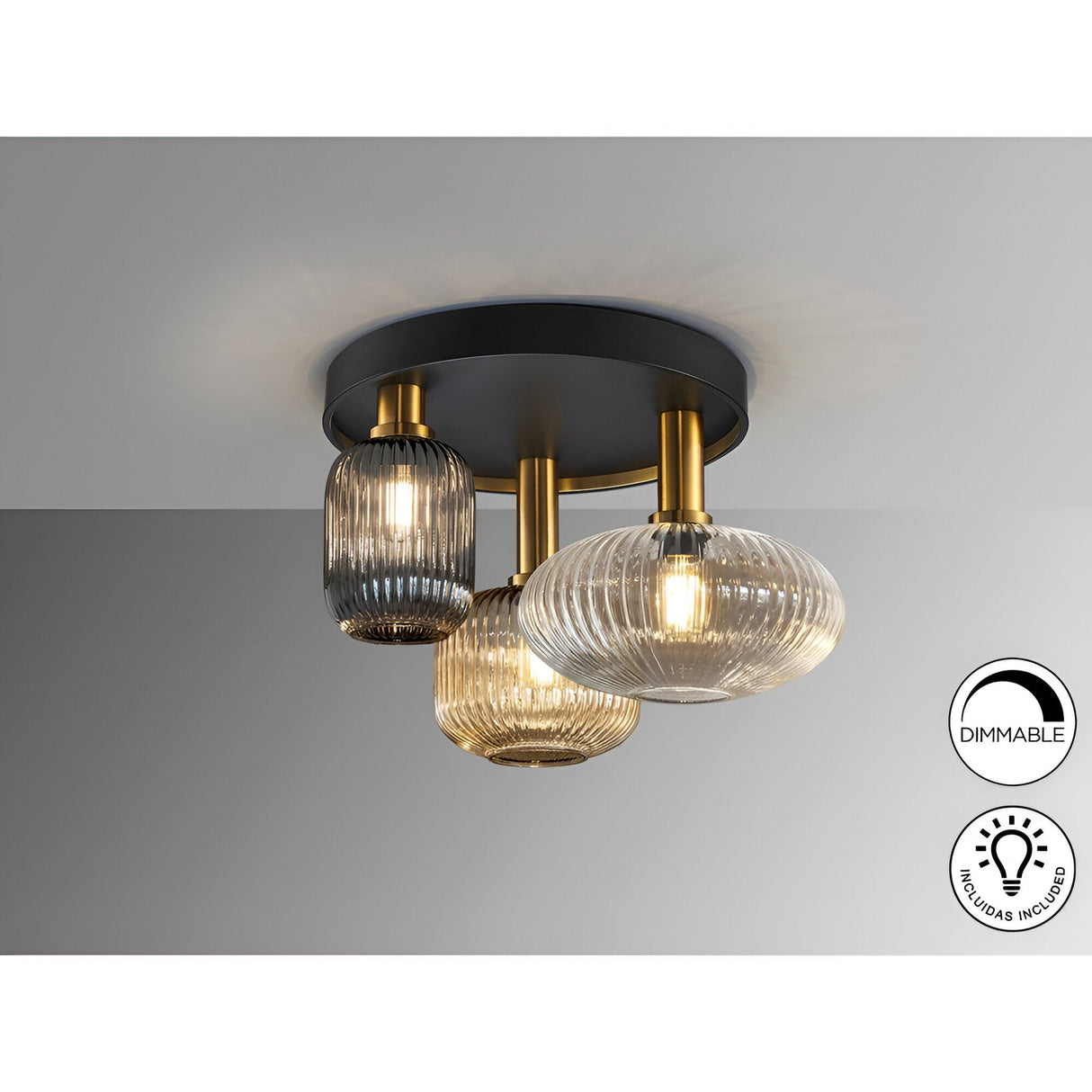 Norma 3 Light Glass Semi-Flush - Multicoloured