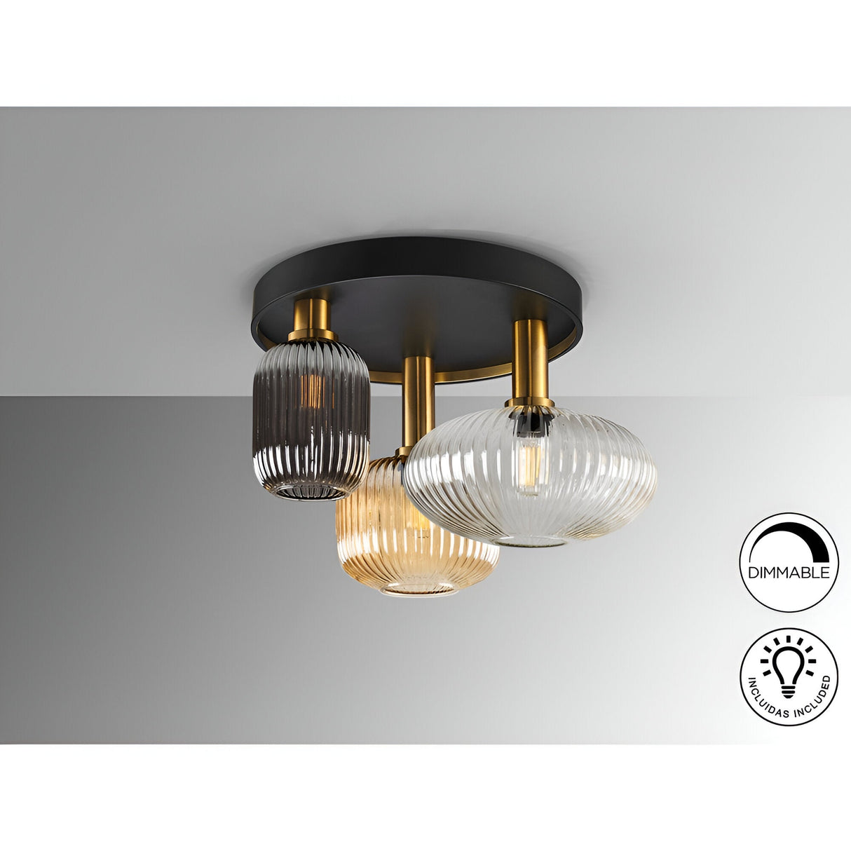 Norma 3 Light Glass Semi-Flush - Multicoloured