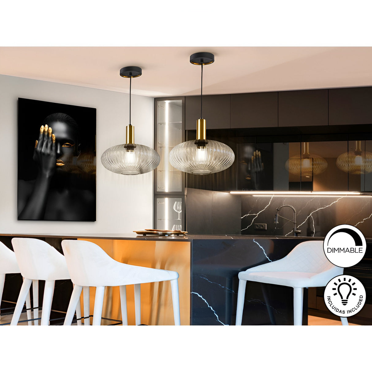 Norma 1 Light Glass Pendant - Clear