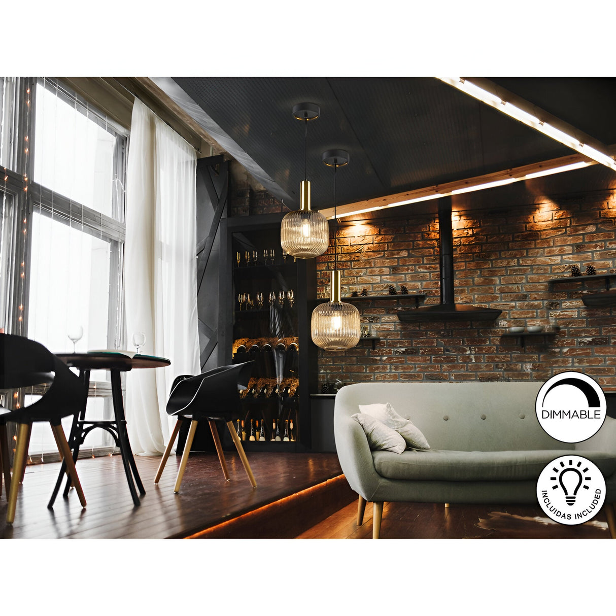 Norma 1 Light Glass Pendant - Amber