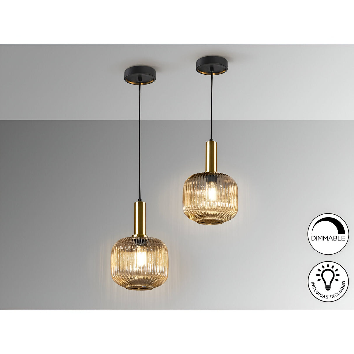 Norma 1 Light Glass Pendant - Amber