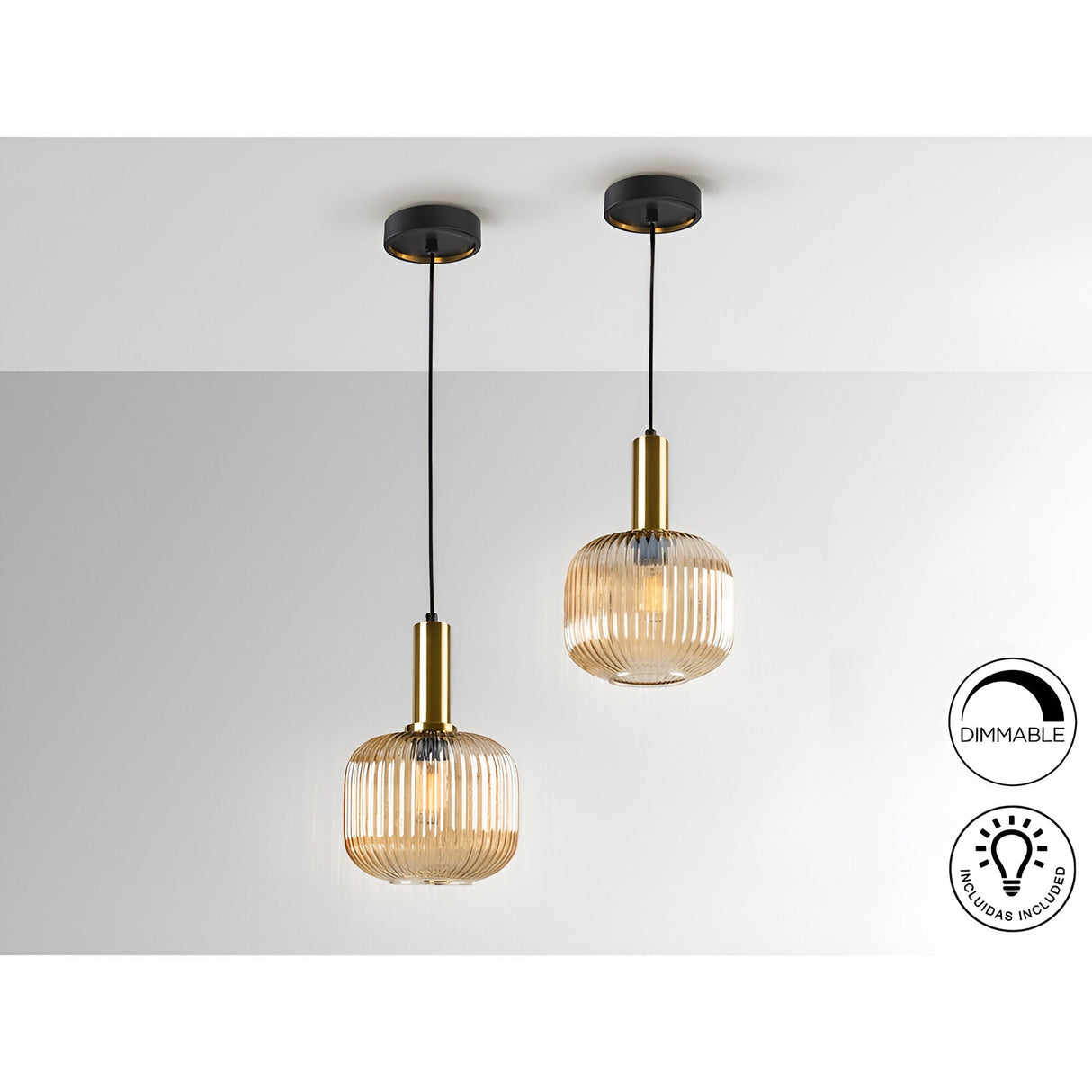 Norma 1 Light Glass Pendant - Amber