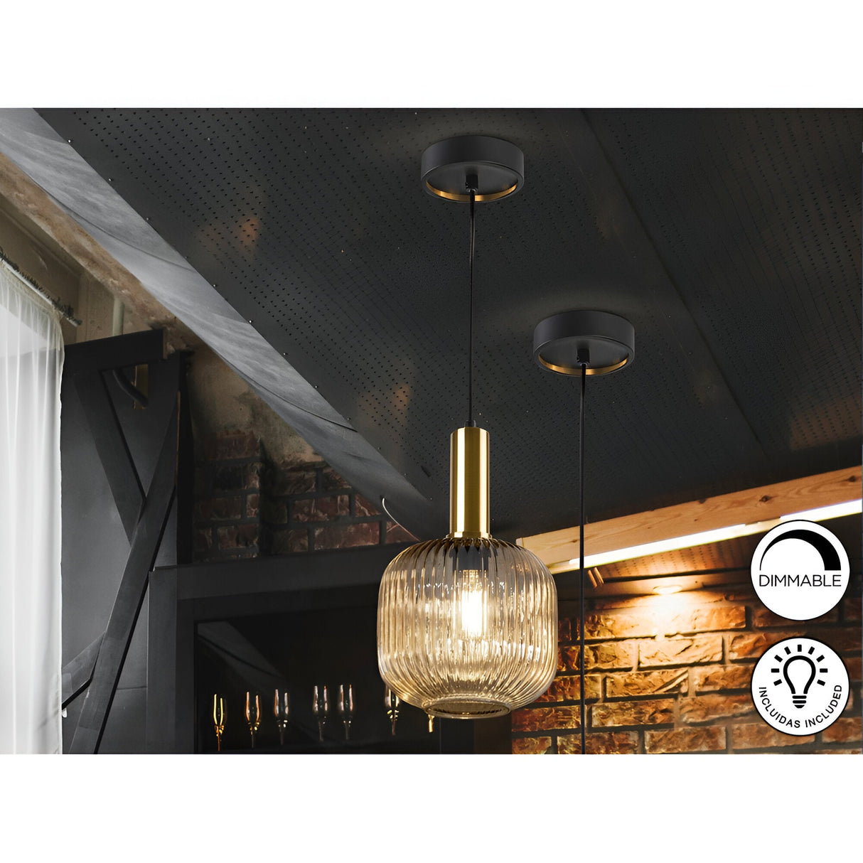 Norma 1 Light Glass Pendant - Amber